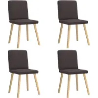 vidaXL Esszimmerstühle 4 Stk. Dunkelbraun Stoff