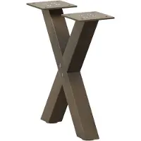 vidaXL Couchtischbeine X-Form 2 Stk. Naturstahl 30x(30-31) cm Stahl