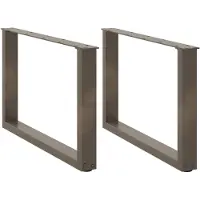 vidaXL Couchtischbeine U-Form 2 Stk. Naturstahl 60x(42-43) cm Stahl