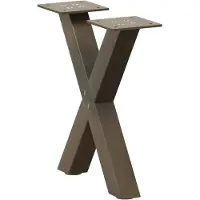 vidaXL Couchtischbeine X-Form 2 Stk. Naturstahl 37x(30-31) cm Stahl