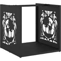 vidaXL Brennholzregal Schwarz 40x40x40 cm Kaltgewalzter Stahl