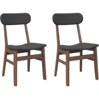 vidaXL Esszimmerstühle mit Kissen 2 Stk. Braun Massivholz Gummibaum