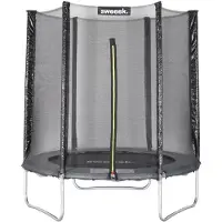 Sweeek - Trampolin Ø180cm mit Sicherheitsnetz - Grau