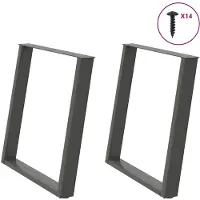 vidaXL Esstischbeine U-Form 2 Stk. Anthrazit 80x(72-73) cm Stahl