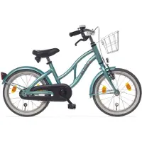 Alpina Ozeanrad - 18 Zoll - weiches grünes Matt - Stadtrad - Kinderrad mit Korb - Mädchenbike - Grün