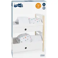 Small Foot puppenetagenbett und Bettwäsche 50 cm Holz weiß/beige