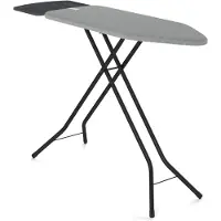 Wasophoogte bügelbrett – Extra breites Bügelbrett für Dampfgenerator – 124x44 cm – Robust und stabil – Höhenverstellbar – s Bügelerlebnis – Farbe: Dust Grey