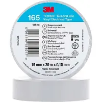 3M Temflex 165 Vinyl Elektro-Isolierband, Weiß, 19 mm x 20 m, 0,15 mm