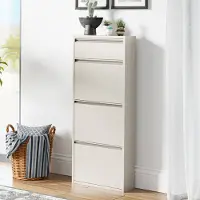 En.casa Schuhkipper Sokndal mit 4 Klappen Pfefferweiß []