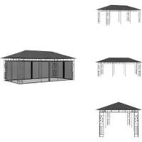 vidaXL Pavillon mit Moskitonetz 6x3x2,73 m Anthrazit - Pavillons & Partyzelte