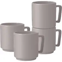 Berlinger Haus Design Tassen aus Steingut, 300ml, 4 Stück, taupe