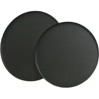 Décoris Tablett Metall 2er Set D35/30cm matt schwarz