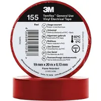 3M Temflex 155 Vinyl Elektro-Isolierband, Rot, 19 mm x 20 m, 0,13 mm