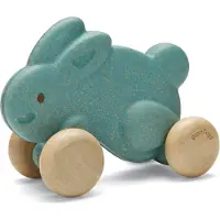 PlanToys Holzspielzeug Push Along Bunny-Blau