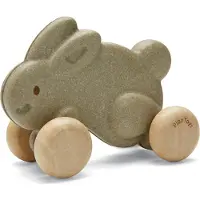 PlanToys Kanin m. Räder - Holz - Grau - - One Size - Spielzeug