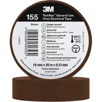 3M Temflex 155 Vinyl Elektro-Isolierband, Braun, 19 mm x 20 m, 0,13 mm