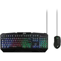 MediaRange MRGS102-UK, Kabelgebunden, USB, QWERTY, RGB-LED, Schwarz, Maus enthalten