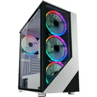 LC-Power Gaming 803W, Midi Tower, PC, Schwarz, Weiß, ATX, micro ATX, Mini-ITX, Metall, Kunststoff, Gehärtetes Glas, Gaming