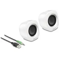 DeLOCK 27008, 2.0 Kanäle, Kabelgebunden, 2 W, 100 - 18000 Hz, 4 Ohm, Silber, Weiß