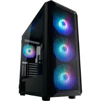 LC-Power Gaming 804B, Midi Tower, PC, Schwarz, ATX, micro ATX, Mini-ITX, Metall, Kunststoff, Gehärtetes Glas, 16 cm