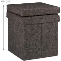 Relaxdays Sitzhocker Leinen Braun Faltbar mit Lehne 73 x 38 x 38 cm 4,72 kg