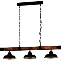 Eglo Hängelampe Oldbury, 2 flammige Vintage Pendelleuchte im Industrial Design, Pendellampe, E27, 118 cm,