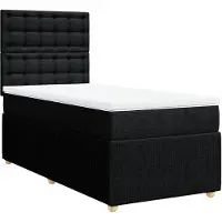 vidaXL Boxspringbett mit Matratze Schwarz 80x200 cm Stoff