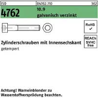 Hörger & Geßler Zylinderschraube ISO 4762 m.Innensechskant M 6 x 70 10.9 galvanisch verzinkt