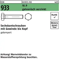 Reyher Sechskantschraube DIN 933 VG M 10 x 110 10.9 galvanisch verzinkt