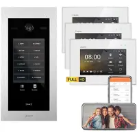 Balter EVO HD Touch 7 Silber/Weiß 3x7" WiFi Video Türsprechanlage Set bis zu 1000 Familienhaus