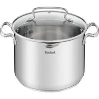 Tefal DUETTO+ G7197955, 6 l, Rund, Edelstahl, Edelstahl, Edelstahl, Keramik, Gas, Halogen, Induktion, Versiegelte Platte