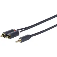 VivoLink Audiokabel 3,5 mm minijack han - phono (RCA) han, længde 2 meter