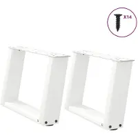 vidaXL Couchtischbeine U-Form 2 Stk. Weiß 40x(30-31) cm Stahl