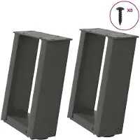 vidaXL Couchtischbeine U-Form 2 Stk. Anthrazit 30x(30-31) cm Stahl