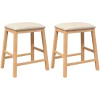 vidaXL Barstühle mit Kissen 2 Stk. Massivholz Gummibaum