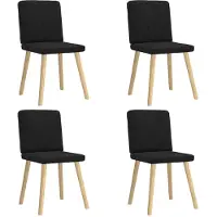 vidaXL Esszimmerstühle 4 Stk. Schwarz Stoff
