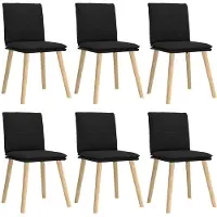 vidaXL Esszimmerstühle 6 Stk. Schwarz Stoff