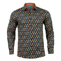 Lureaux Guitar Groove Hemd - - Buntes Hemd - Herren - Einzigartiger Druck