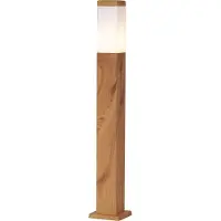 QAZQA Moderne Außenstehleuchte Stahl mit Holzprint 80cm IP44 - Malois