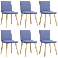 vidaXL Esszimmerstühle 6 Stk. Jeansblau Stoff