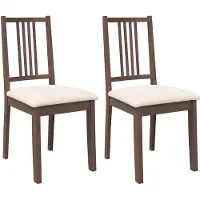 vidaXL Esszimmerstühle mit Kissen 2 Stk. Braun Massivholz Gummibaum