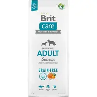 Brit CARE Grain-free Adult Salmon 12kg + WILD FARM Lammsticks 500g Leckerlis für Hunde