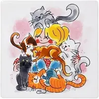 Blond Amsterdam Fliese Katzen in Bunt - 13cm | Gr.: onesize