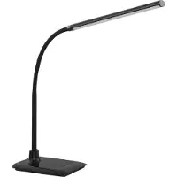 Eglo LED Tischlampe Laroa, Tischleuchte mit Touch, dimmbar in Stufen, Schreibtischlampe aus Kunststoff in Schwarz, LED Bürolampe tralweiß