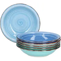 MamboCat 6er Set Essteller tief Blue 21,5cm