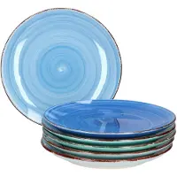 MamboCat 6er Set Dessert- Kuchenteller Blue 18,5cm
