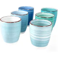 MamboCat 6er Set Kaffeebecher Blue OHNE Henkel