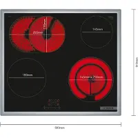 Bosch Serie 4 PKN645BA2E, Schwarz, Integriert, 60 cm, Keramik, Glaskeramik, 4 Zone(n)