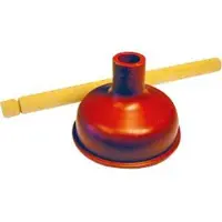 Gottfred Petersen Gummirenser/svupper ?135mm med tr?skaft og r?d sugekop i TPE gummi