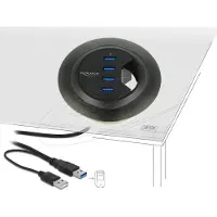 DeLOCK 62868, USB 3.2 Gen 1 (3.1 Gen 1) Type-A, USB 3.2 Gen 1 (3.1 Gen 1) Type-A, 5000 Mbit/s, Schwarz, 0,95 m, USB